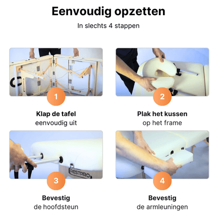 RESTPRO Inklapbare Massagetafel VIP 4 Créme