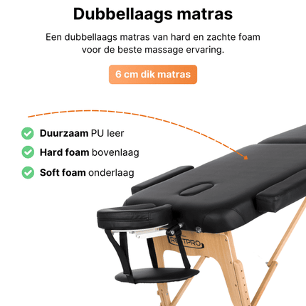 RESTPRO Inklapbare Massagetafel VIP 2 Zwart