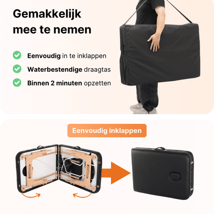 RESTPRO Inklapbare Massagetafel VIP 2 Zwart