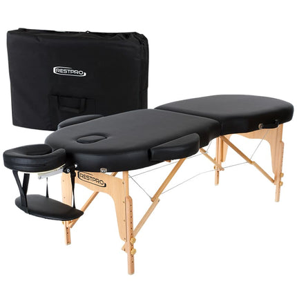 RESTPRO Inklapbare Massagetafel VIP Oval 2 Zwart
