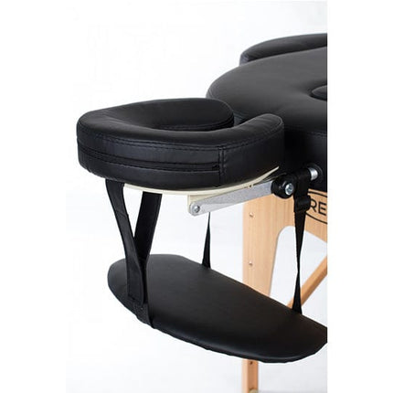 RESTPRO Inklapbare Massagetafel VIP Oval 2 Zwart - demassageshop.nl