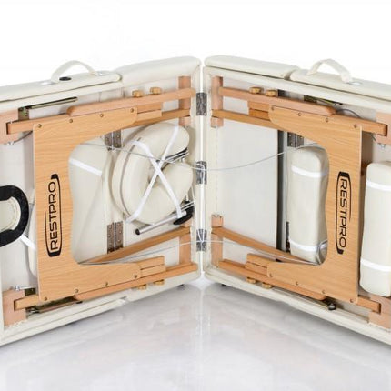 RESTPRO Inklapbare Massagetafel VIP 4 Créme - demassageshop.nl