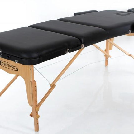 RESTPRO Inklapbare Massagetafel VIP 3 Zwart - demassageshop.nl