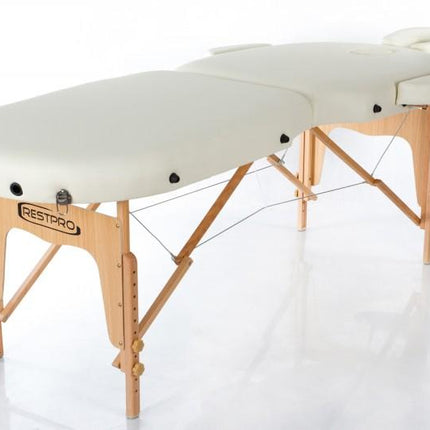 RESTPRO Inklapbare Massagetafel VIP Oval 2 Créme - demassageshop.nl