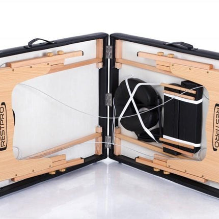 RESTPRO Inklapbare Massagetafel Classic 2 Zwart - demassageshop.nl