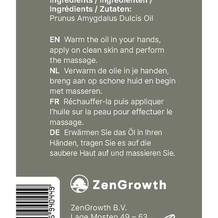 ZenGrowth Zoete Amandeolie 100% Natuurlijk 150ml