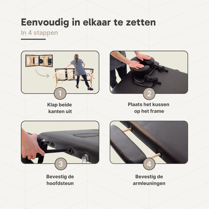 ZenGrowth Inklapbare Massagetafel Economy Flat Zwart