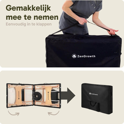 ZenGrowth Inklapbare Massagetafel Economy Flat Zwart
