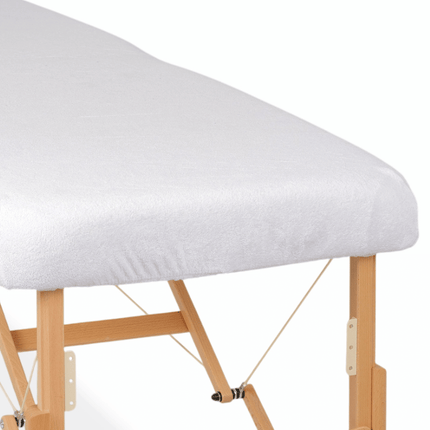 Badstof hoeslaken voor massagetafel  - Wit