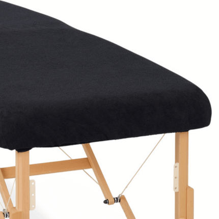 Badstof hoeslaken voor massagetafel  - Zwart