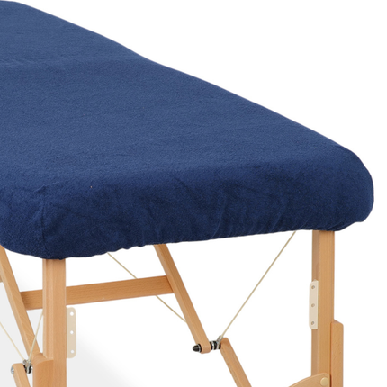 Badstof hoeslaken voor massagetafel  - Navy Blauw