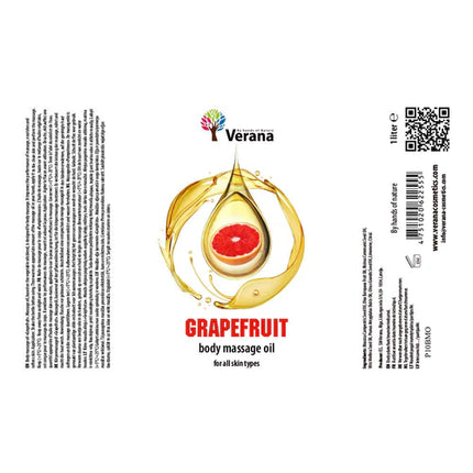 Verana Massageolie Grapefruit - 100% Natuurlijk - 1L