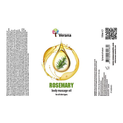Verana Massageolie Rozemarijn - 100% Natuurlijk - 1L