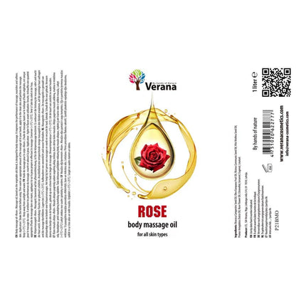 Verana Massageolie Rozen - 100% Natuurlijk - 1L