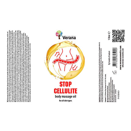 Verana Massageolie Stop Cellulite - 100% Natuurliijk - 1L