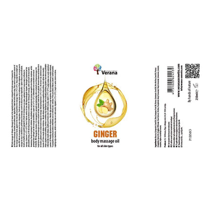 Verana Massageolie Gember - 100% Natuurlijk - 250ml