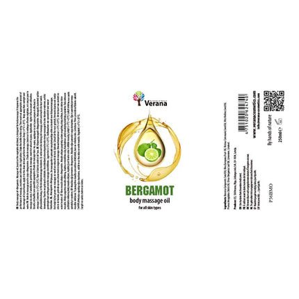 Verana Massageolie Bergamot - 100% Natuurlijk - 250ml