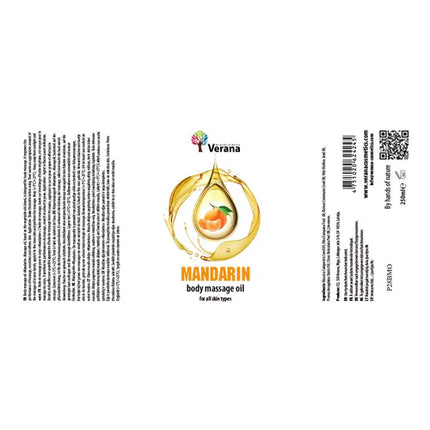 Verana Massageolie Mandarijn - 100% Natuurlijk - 250 ml