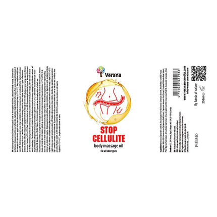 Verana Massageolie Stop Cellulite - 100% Natuurliijk - 250 ml