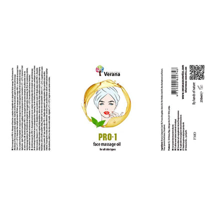 Verana Gezichtsmassageolie PRO-1 - 100% Natuurlijk - 250ml