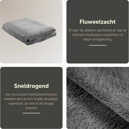 Microvezel massage handdoek XXL - Grijs - 100 x 220 cm