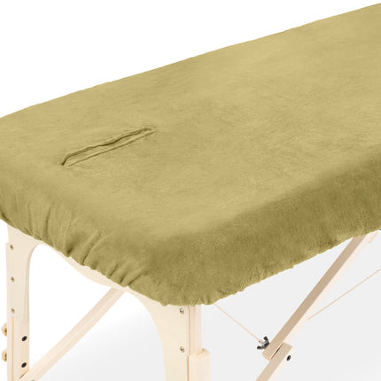 ZenGrowth Microvezel hoeslaken massagetafel met uitsparing - Olijfgroen licht