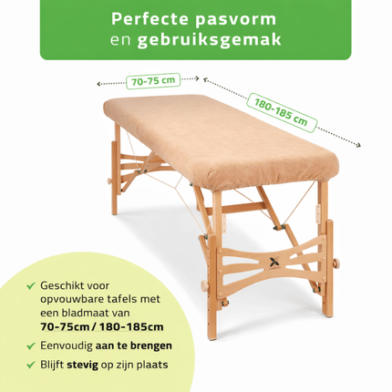Badstof hoeslaken voor massagetafel  - Beige