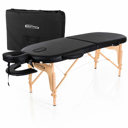RESTPRO Inklapbare massagetafel Classic Oval 2 Zwart