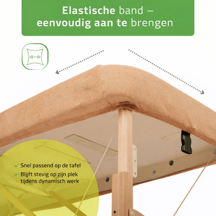 Badstof hoeslaken voor massagetafel  - Beige