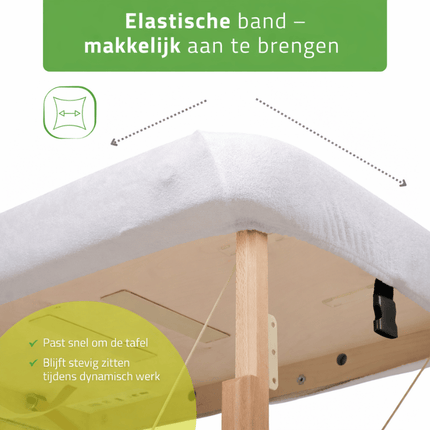 Badstof hoeslaken voor massagetafel  - Wit