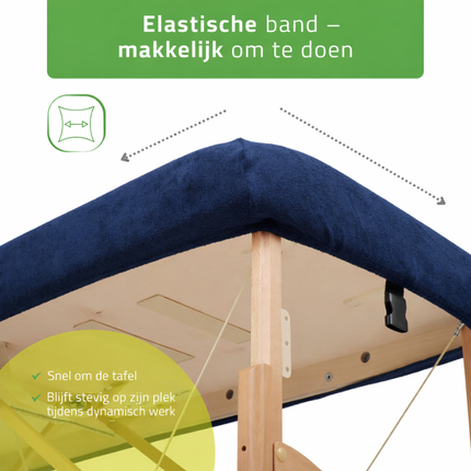 Badstof hoeslaken voor massagetafel  - Navy Blauw