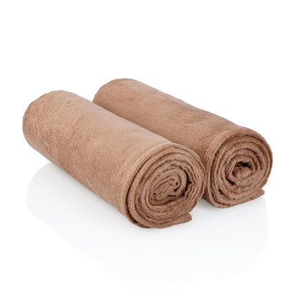 2x Microvezel massage handdoek 45 x 90 cm bruin