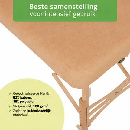 Badstof hoeslaken voor massagetafel  - Beige