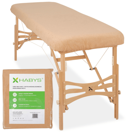 Badstof hoeslaken voor massagetafel  - Beige