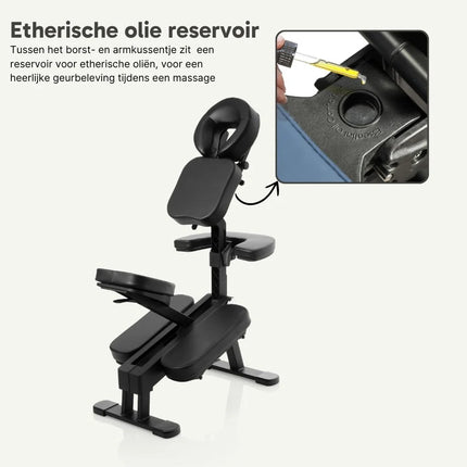 ZenGrowth Inklapbare Massagestoel Legian Zwart