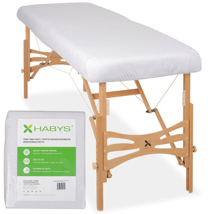 Badstof hoeslaken voor massagetafel  - Wit