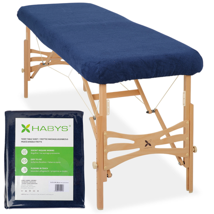 Badstof hoeslaken voor massagetafel  - Navy Blauw