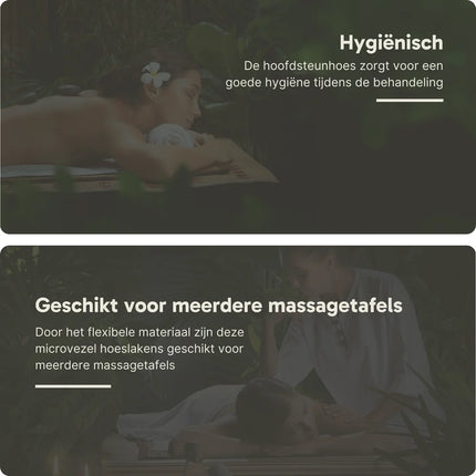ZenGrowth Microvezel hoeslaken massagetafel met uitsparing - Olijfgroen licht