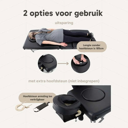 ZenGrowth Inklapbare Massagetafel Athlete Zwart