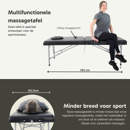 ZenGrowth Inklapbare Massagetafel Athlete Zwart