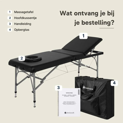 ZenGrowth Inklapbare Massagetafel Athlete Zwart