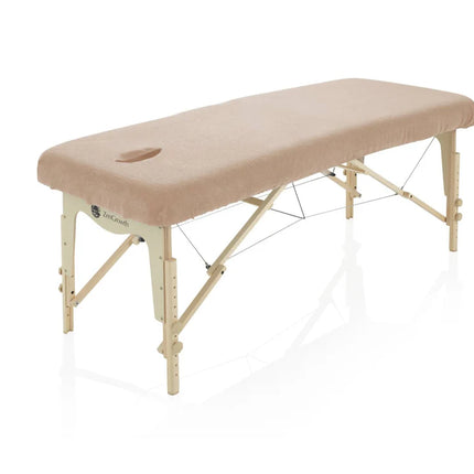 Badstof Hoeslaken Massagetafel met Uitsparing Lichtbruin