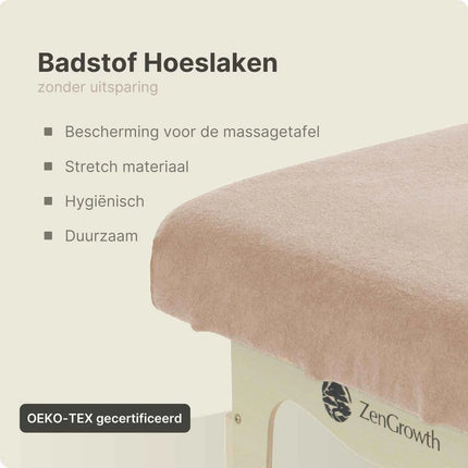 Badstof Hoeslaken Massagetafel Lichtbruin