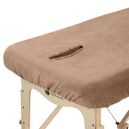 ZenGrowth Microvezel hoeslaken massagetafel met uitsparing bruin