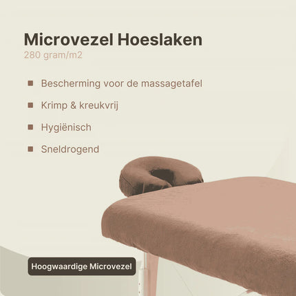 ZenGrowth Microvezel Hoeslakenset Massagetafel Bruin