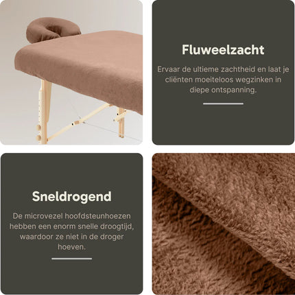 ZenGrowth Microvezel Hoeslakenset Massagetafel Bruin