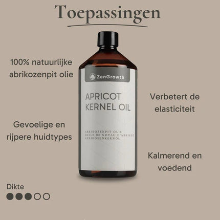 ZenGrowth Abrikozenpit olie 100% Natuurlijk 1l