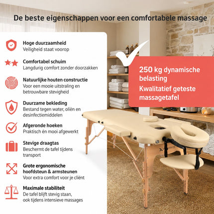 HABYS Inklapbare Massagetafel Lira Beige