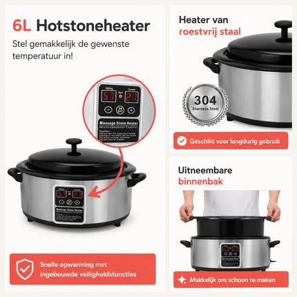 Hotstone Heater Pan 6 Liter met Display