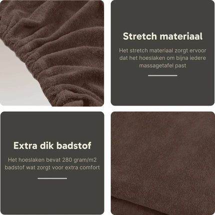 Badstof Hoeslaken Massagetafel Chocoladebruin